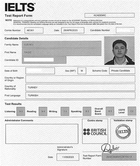 Ielts Test Report Form Pdf Fill Online Printable Off