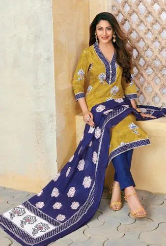 Cotton Stitched Ladies Yellow Churidar Suit Machine Wash At Rs 400