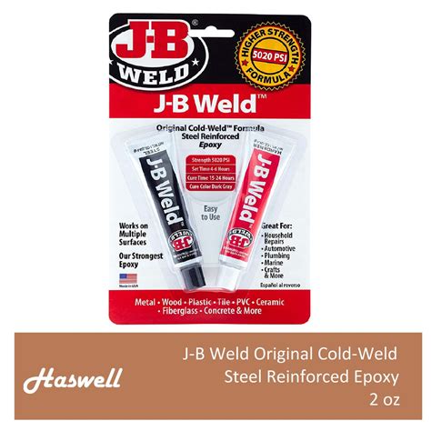 J B JB Weld ORIGINAL Cold Weld Steel Reinforced Epoxy 2 Oz Shopee