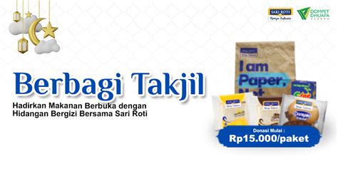 Sedekah Takjil Ramadhan Bersama Sari Roti Portal Donasi