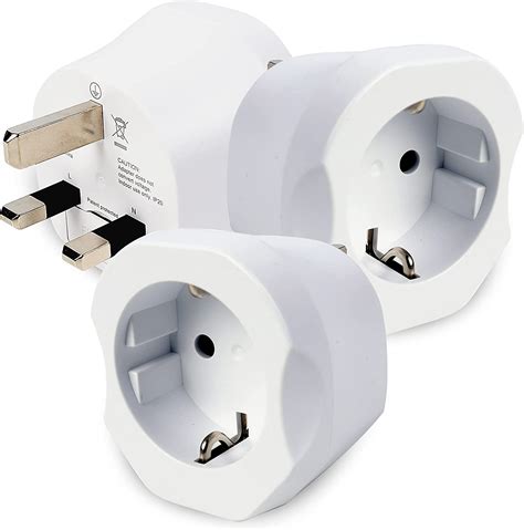 European To Uk Plug Adaptor 2 Pin To 3 Pin Eu To Uk Adapter White Uk