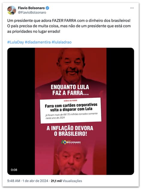 LulaDay oposição associa Dia da Mentira a Lula neste 1º de abril