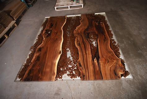 Coffee Table With Coffee Beans In Epoxy Anglewood Furniture