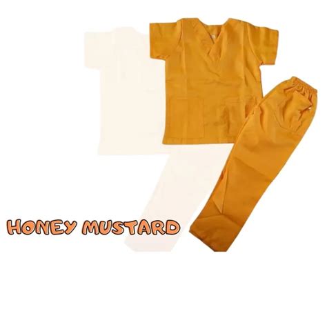 Assortedph Mustard Color Scrub Suit Set Or Top Teteron Fabric Lazada Ph