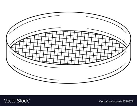 Hand Drawn Sieve For Sifting Flour Tool Used Vector Image