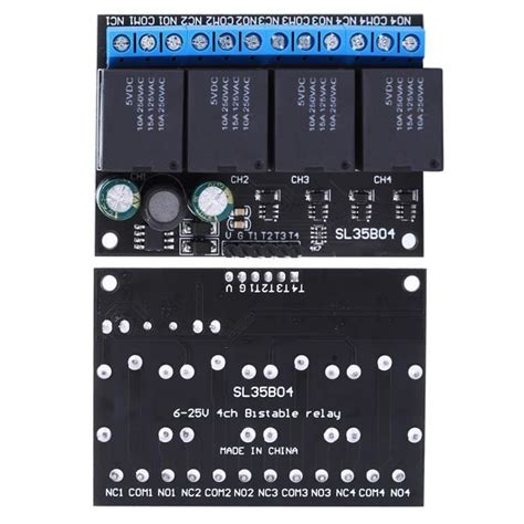 EJ life Module relais SL35B04 Module de relais 12V à 4 canaux Module de