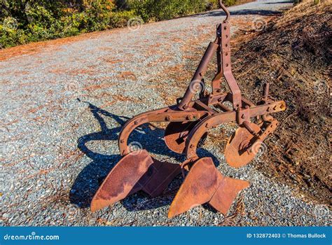 Old Fashioned Rusty Plow Used For Planting Royalty Free Stock Photo