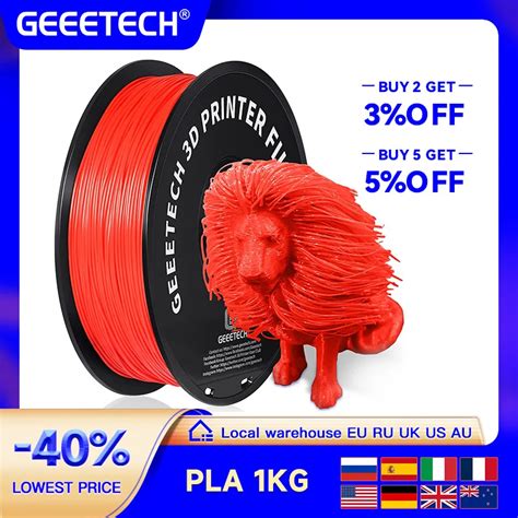 Geeetech D Printer Filament Pure Pla Petg Plastic Mm Kg Lbs