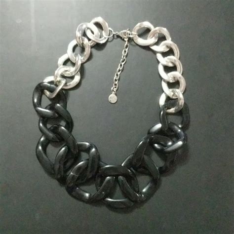 Rj Graziano Jewelry Rj Graziano Black And Silver Tone Chunky Link