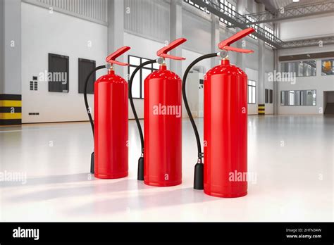 D Rendering Fire Extinguisher In Factory Stock Photo Alamy