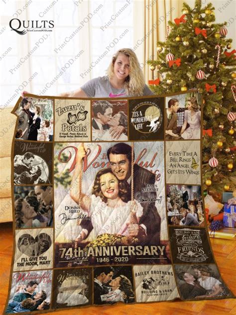 It S A Wonderful Life 74th Anniversary Quotes Collection Quilt Blanket Teeruto