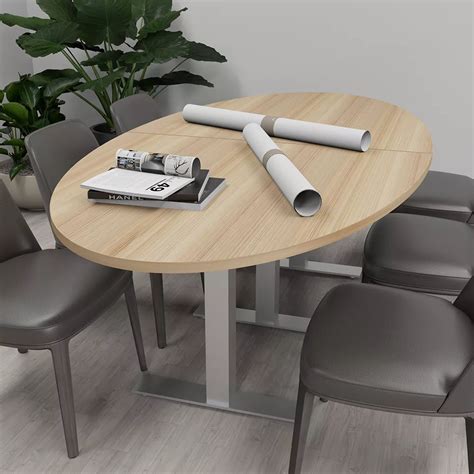 6 Person Oval Conference Table With Metal T Post Legs Harmony Series