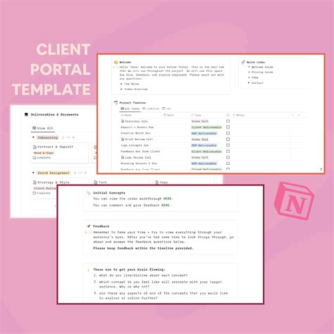 Client Portal Notion Template Esm Creative Studio By Emma Mcgoldrick