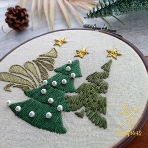 Pdf Pattern Video Tutorial Christmas Tree Hand Embroidery Etsy