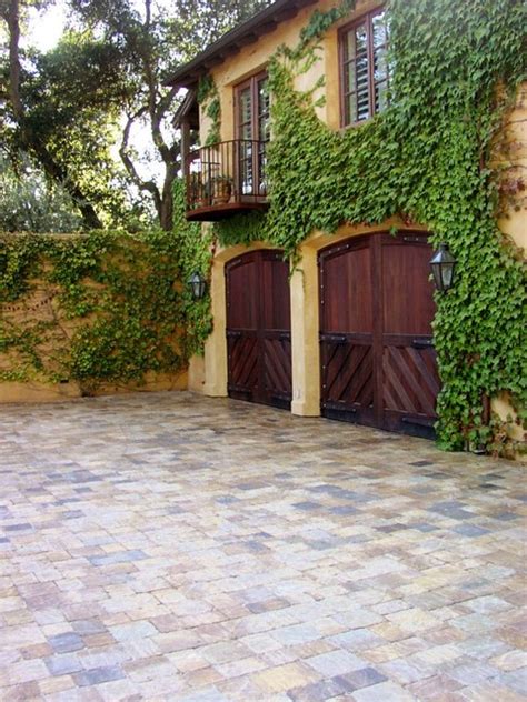 Paver Driveway Rustic Mediterranean Garden San Francisco By