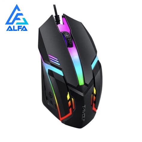 Mouse Gamer Maxxtro 6D EKM 302 Fio LED 3600 DPI 6 Botões Preto