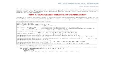 Ejercicios Resueltos De Probabilidad Ejercicios Resueltos De