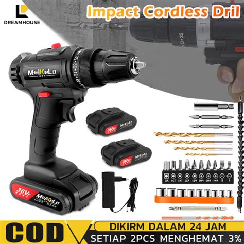 Dikirim Dari Jakarta 36V Baterai Mesin Bor Cordless Elektrik Drill