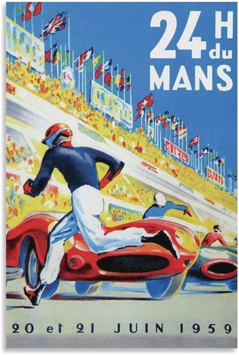 Amazon Retro Racing Poster 24 Hours Le Mans Canvas Posters Canvas