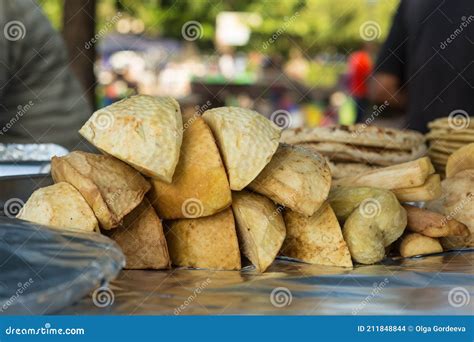 Street Food at a Street Market in Tanzania, Zanzibar Stock Photo ...