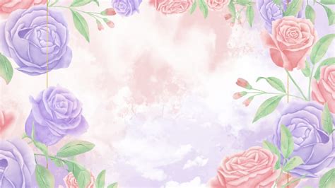 Purple Flower Watercolor Flowers Powerpoint Background For Free