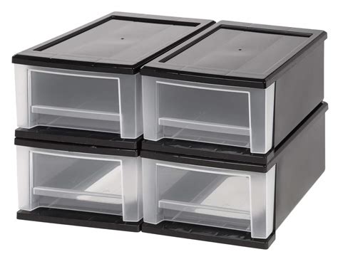 Iris Usa 7 Qt Plastic Stackable Storage Drawers Small 4 Pack Multi