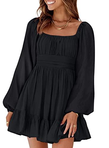 Dokotoo Women S Off The Shoulder Dress Square Neck Tie Back Long