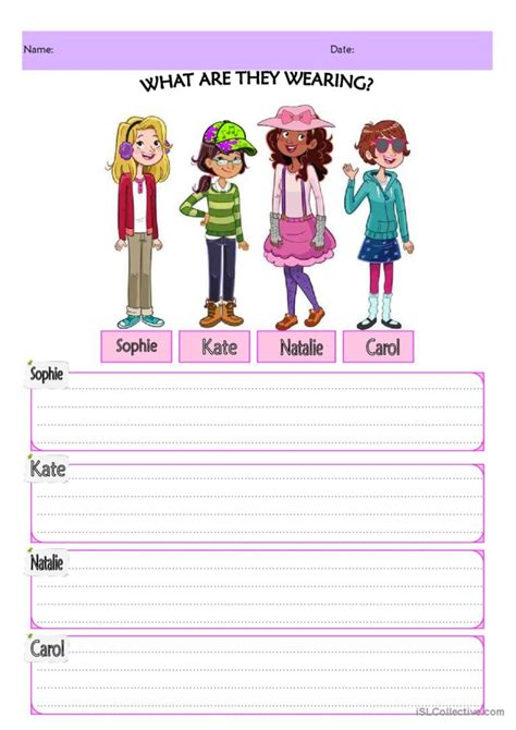 What Are They Wearing English Esl Worksheets Pdf Doc