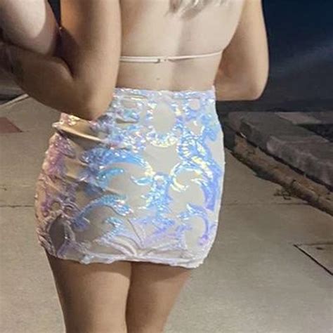 Lucy In The Sky Starstruck Strappy Dress In Nude Depop