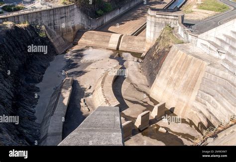 Concrete Stepped Spillway Of Hinze Dam At Advancetown Se Queensland