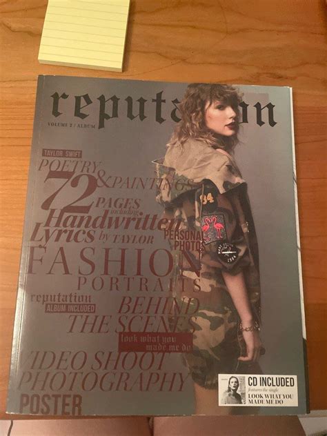 Taylor Swift Reputation Magazine Songwriting 興趣及遊戲 書本 And 文具 雜誌及其他