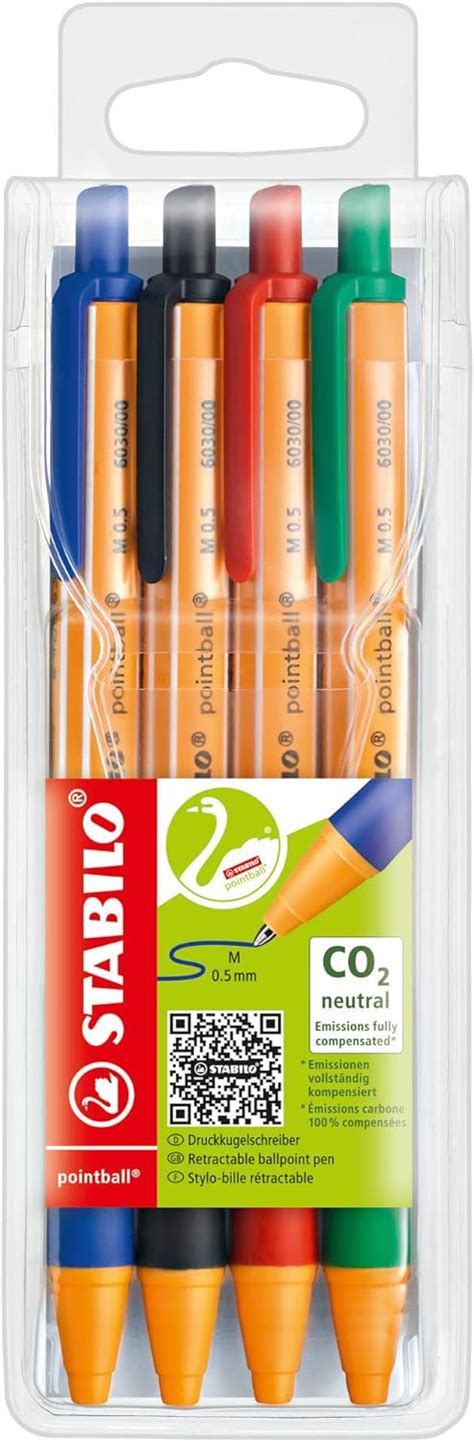 Stabilo Stylo Bille Pointball Pochette X Stylos Bille Rechargeables