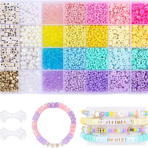 6600pcs Clay Beads For Bracelets Making Kit 3mm Glass Seed Beads Craft