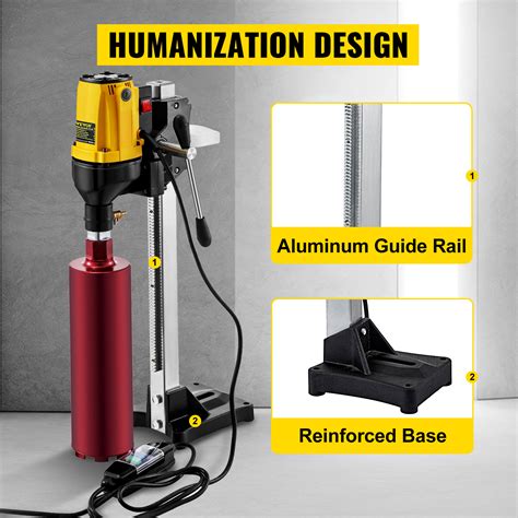 VEVOR 2180W Diamond Core Drill Concrete Machine Wet Drilling With Stand