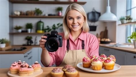 Premium Ai Image Social Media Influencer Food Blogger Creating