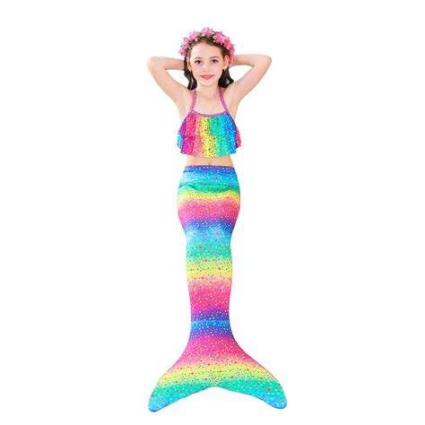 Buy Mermaid Tails For Swimming Girls Swimsuit Princess Bathing Suit