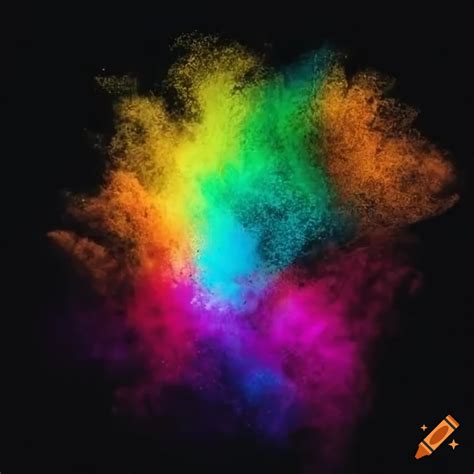 Colorful Powder Explosion On Black Background On Craiyon