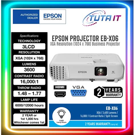 epson eb  xga  lumens lcd projector shopee malaysia