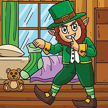 St Patricks Day Leprechauns Holding Sign Lucky Cartoons Cartoon Vector