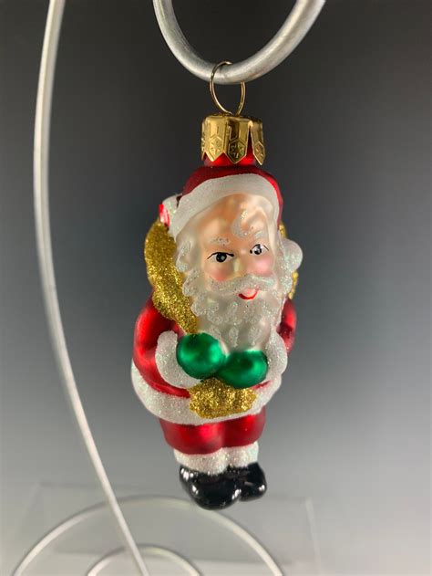 Blown Glass Santa Ornaments Made In Poland In Original Etsy