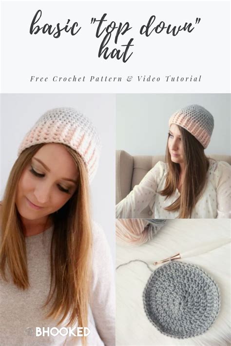 Basic Top Down Crochet Hat Free Pattern And Video Tutorial In 7 Sizes