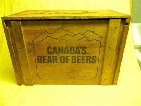 Vintage 1980s Grizzly Beer Lakeport Brewing Crate Wood Storage Box