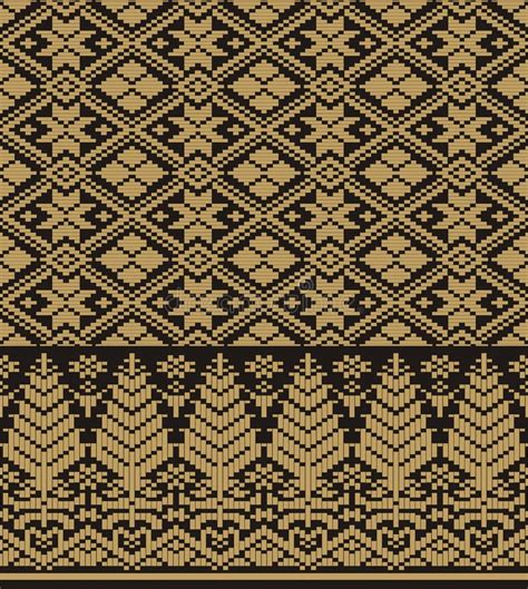 traditional indonesian songket weaving ornament design pattern stock