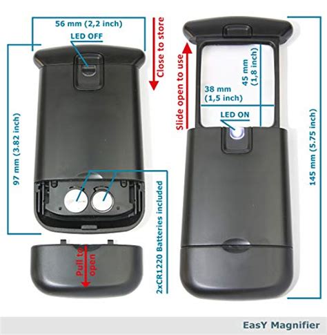 EasY Magnifier Leselupe 3Fach Mit Hellem LED Licht Beste Kleine