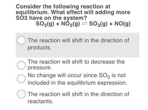 Solved Consider The Following Reaction At Equilibrium What Chegg