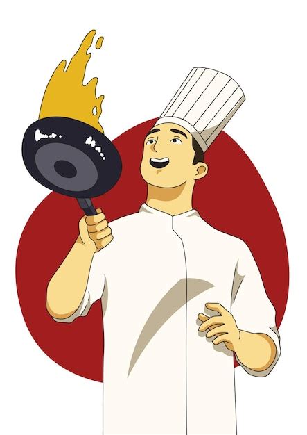 Premium Vector Chef Cooking Vector Illustration