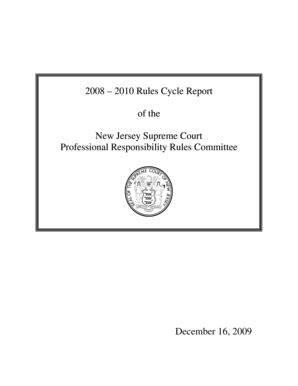 Fillable Online Judiciary State Nj PRRC REPORT 2008 2010 Rules Cycle