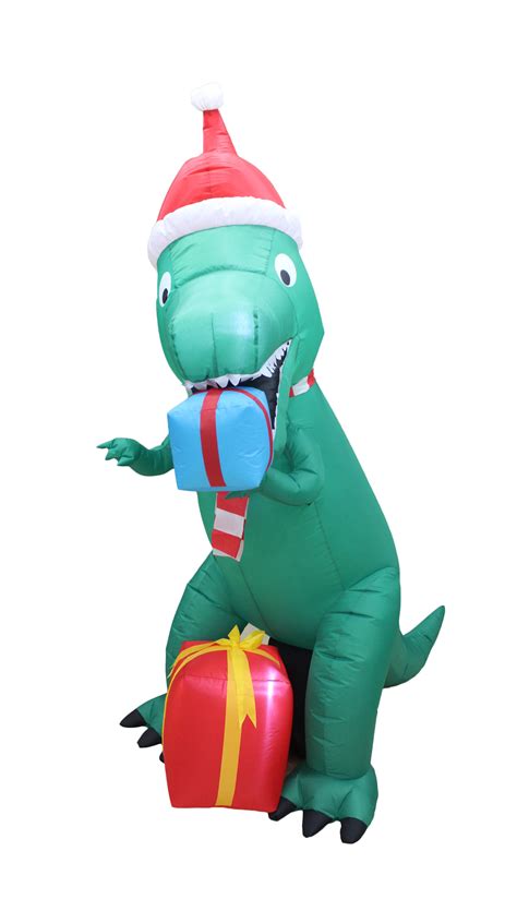 The Holiday Aisle® 7 Foot Tall Lighted Christmas Inflatable Dinosaur