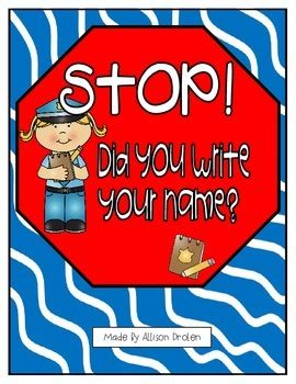 Stop Sign Name Reminder By Allison Drolen Tpt