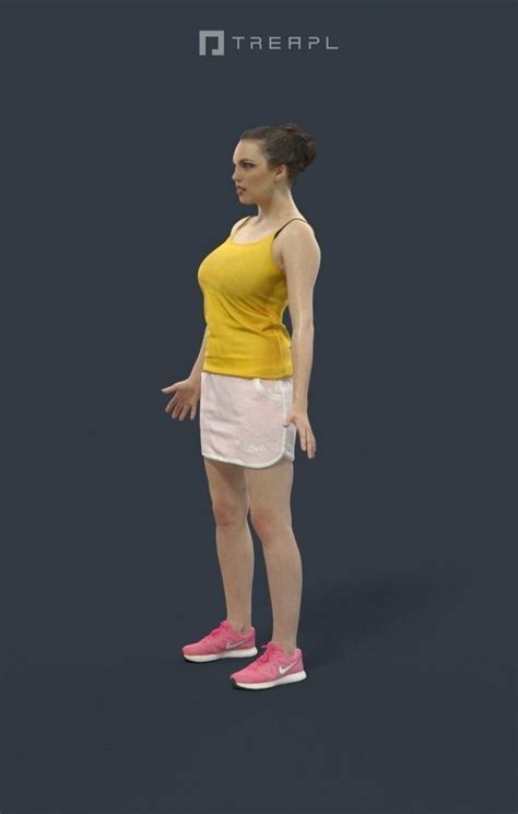 3d Model Woman Sport Animated In A Skirt And Tanktop A Pose Dream